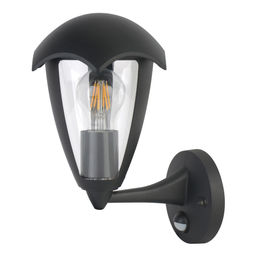 UUL-S81A 60W/E27 SENSOR IP54 BLACK Светильник уличный, под лампу Е27, с датчиком движения. Архитектурный накладной. Корпус черный. TM Uniel.