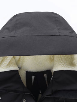 Парка зимняя женская с капюшоном черного цвета 9538-1Ch - Valianly фото 5