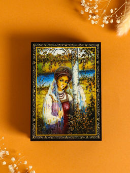 Шкатулка для украшений Русская красавица, 10?14 см, лаковая миниатюра