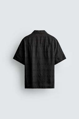 CAMISA RELAXED FIT JACQUARD GEOM?TRICO / Negro - Zara фото 8