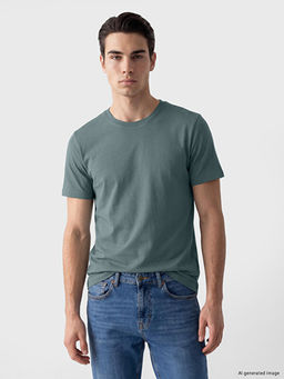 Slim Fit Bisiklet Yaka Erkek Ti??rt