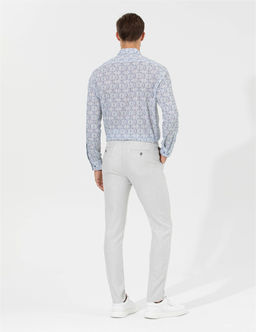 Gri Slim Fit Beli Lastikli Kanvas Pantolon - Pierre cardin фото 6