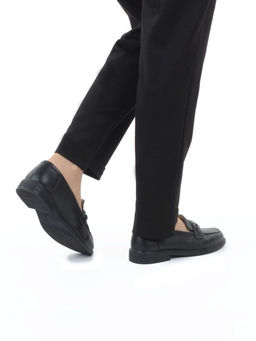 03-DEB16-1 BLACK Лоферы женские (натуральная кожа)