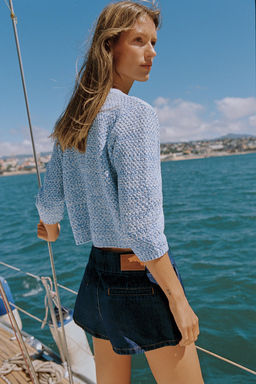 CHAQUETA PUNTO MANGA FRANCESA / Azul cielo - Zara фото 3