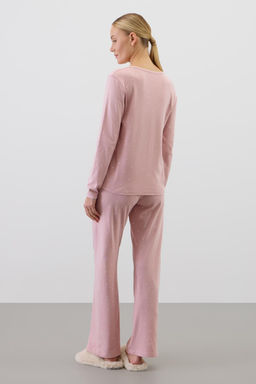 Е 20182/розовый лед,мини сердечки пижама жен