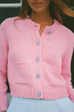 KNIT JACKET WITH STONE BUTTONS - Zara фото 2