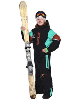 Комбинезон T-9080 Черно-бирюзовый Комбинезон T-9080 Черно-бирюзовый