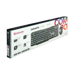 Комплект клавиатура и мышь Defender Jakarta C-805 RU, беспровод,мембран,1600 dpi,USB,чёрный