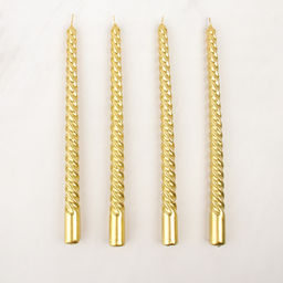 Свеча стержень 4 штуки 20 см витая глянец / MG-101 /уп 144/ золотая - ГалеонТрейд фото 5