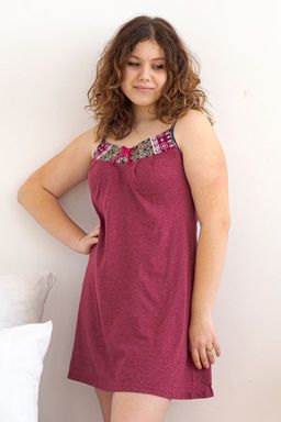 Ночная сорочка на бретелях из кулирки Лисандра бордо - Амадэль фото 2