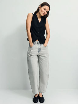 Джинсы barrel с высокой посадкой / Zarina