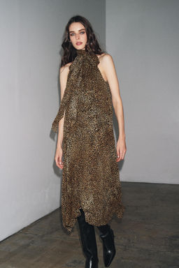 ZW COLLECTION ANIMAL PRINT HALTER DRESS - Zara фото 3