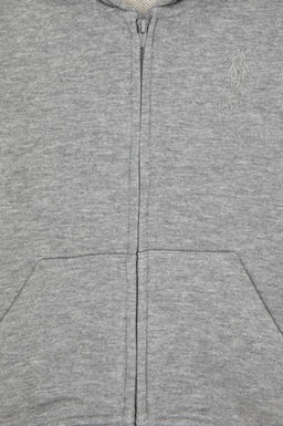 Erkek _ocuk Gri Melanj Basic Kap__onlu Sweatshirt Sepette S_rpriz _ndirim - U.s. polo assn фото 3