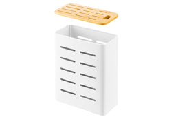 Подставка для ножей 17,5*9,3*21,5 см Белая + бамбуковая крышка - Elan gallery фото 7