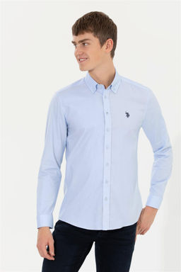 Рубашка мужская голубая Uzunkol Basic - U.s. polo assn фото 8