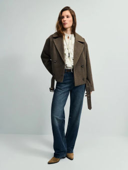 Полупальто с ремнем / Zarina  фото 5