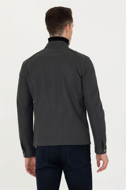 U. S. Polo Assn / Мужская кожаная куртка антрацитового цвета - U.s. polo assn фото 5