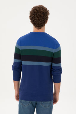 Erkek Slim Fit Bisiklet Yaka _ndigo Kazak - U.s. polo assn фото 5