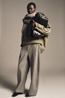 ZW COLLECTION HERRINGBONE BALLOON TROUSERS - Zara фото 7