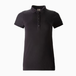 Футболка поло женская MINAKU: Basic line, чёрная, размер 44