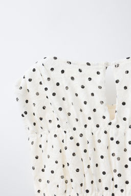VESTIDO LUNARES / Blanco / Negro
