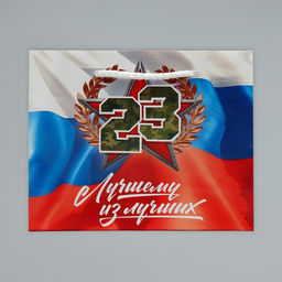 Цена за 3 шт. Пакет подарочный ламинированный, упаковка, «С 23 февраля», S 15×12×5.5 см