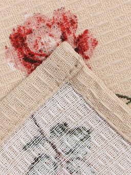 Цена за 2 шт. Кухонное полотенце Доляна. Цветочки, 28?46 см, 100% хлопок, вафля 160 г/м?