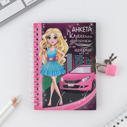 Анкета на замочке, в твердой обложке А6, 40 листов Анкета классной девчонки и ее подруг