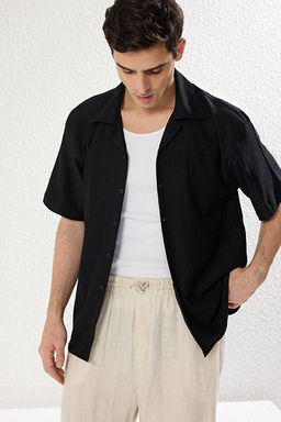 Siyah Oversize Dokulu Esnek Rahat _rme Kuma_ G_mlek TMNSS25GO00006