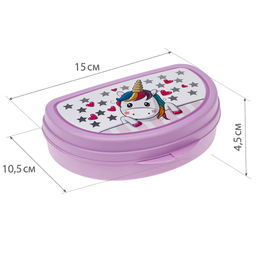 Контейнер-бутербродница пластмассовый Деко 10х15х4см, единорог (Россия) - Домашняя мода фото 2
