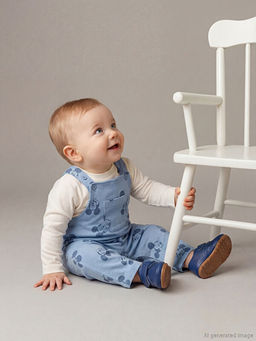 Mickey Mouse Bask?l? Erkek Bebek Salopet ve Ti??rt