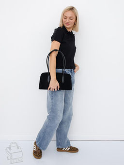 Сумка женская кожаная 8008-1SMS black Velina Fabbiano-Safenta