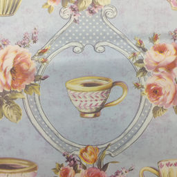 Скатерть ПВХ, обработанная винил.кружевом 130(140)х200см