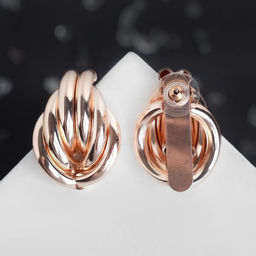 Серьги металл Геометрия глубина, цвет розовое золото - Queen fair фото 3