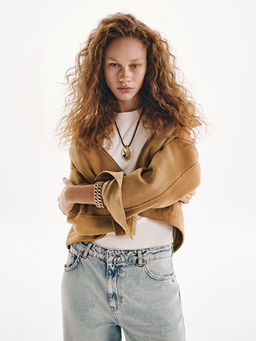 Oversize Kad?n S?et G?r?n?ml? Ceket