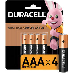Батарейки Duracell Basic AAA LR03 алкалин. 1,5 V 4 шт/упак