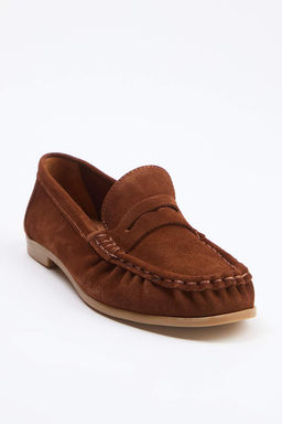 Kahverengi Hakiki Suet Yumusak Kad?n Makosen/Loafer TAKSS26LA00011