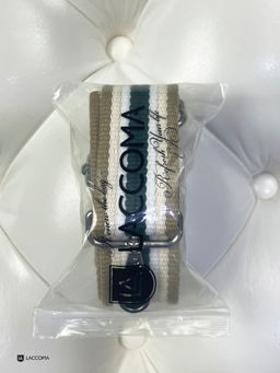 LACCOMA ремень 1000-полоса-3,8-зелен/беж/крем/белый полиэстр