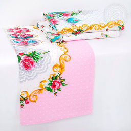 Полотенце кухонное рогожка 48х62см "Французский завтрак", 171г/м2, хлопок 100%, комплект 3шт, "Домашняя мода" (Россия)