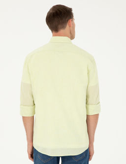 Ye_il Slim Fit Keten Kar___ml_ G_mlek