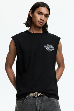 Camiseta sin mangas con motivo estampado Loose Fit - H&m фото 3