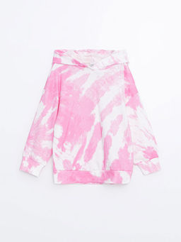 Kap??onlu Batik Desenli Uzun Kollu K?z ?ocuk Sweatshirt