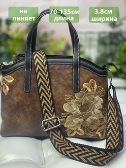 LACCOMA ремень 1000-елка-3,8-черный/коричневый полиэстр