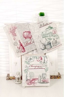 К-т полотенец Сомелье 50*60 см. - 3 шт. рогожка хлопок 100% - Лен поволжья фото 2