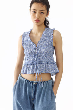 Top fruncido con lazadas - H&m фото 5
