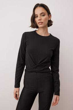 Siyah Micro Spor Orme Ust/Bluz THMAW26BZ00006