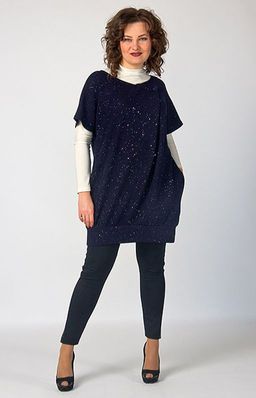 Стильная туника из трикотажа с легким блеском - Ckc collection фото 2