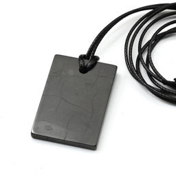 Кулон из шунгита "Прямоугольник" 20*30мм, полированный