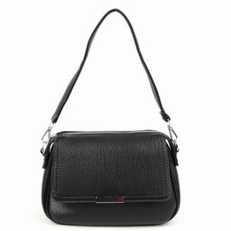 Женская сумка через плечо из эко кожи 8857 Блек - Cidirro фото 2