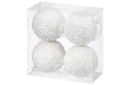 Набор 4 новогодних шаров 10*10 см Жемчуг - Elan gallery фото 6